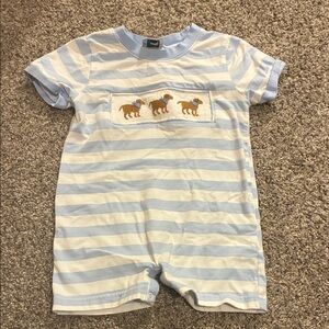 Smock It Like It’s Hot - Dog Embroidery Romper